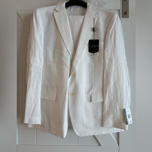 Ralph Lauren Men's 100% linen 2 pc suit jacket 46R pants 36x32